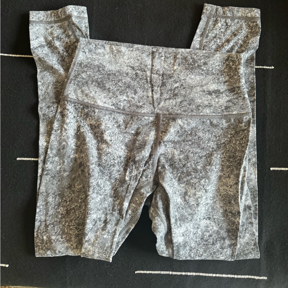 lululemon athletica Gray Marble Pattern Leggings